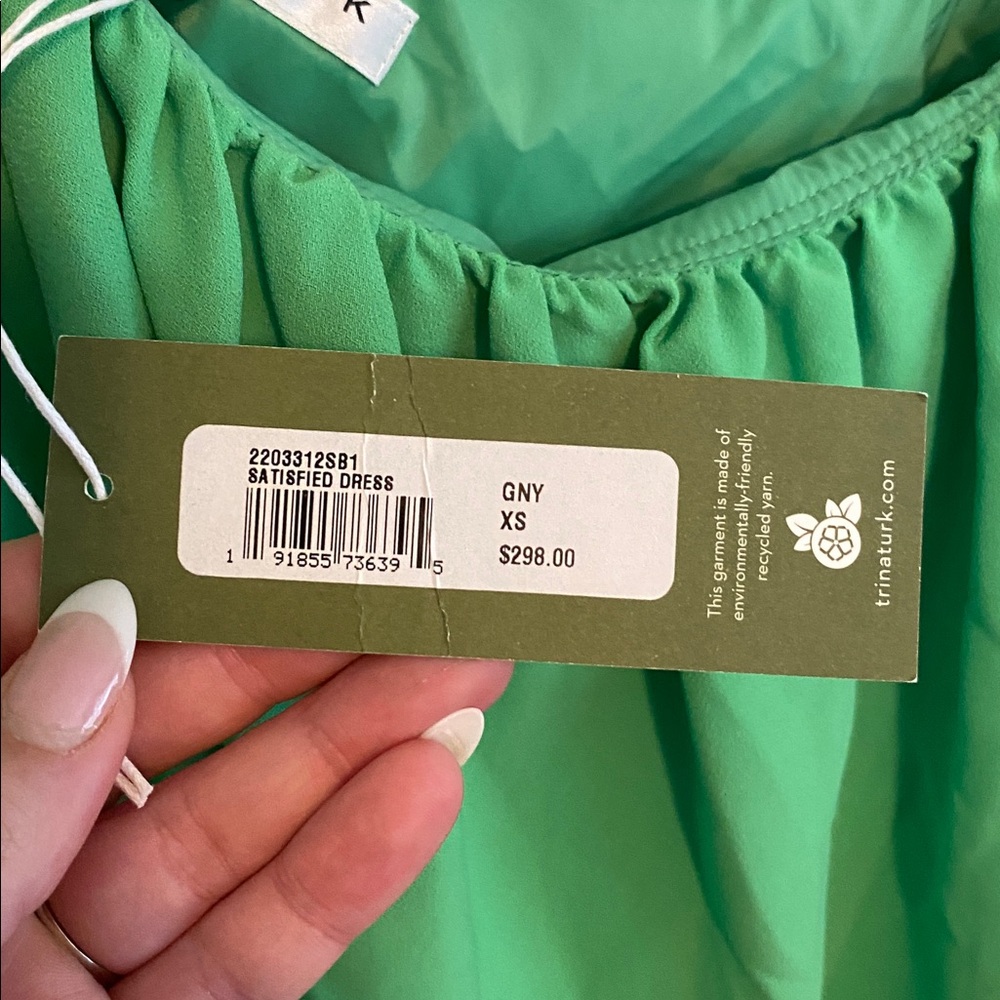 Trina Turk Women’s Green One Shoulder Mini Dress Size XS NWT - Picture 7 of 8